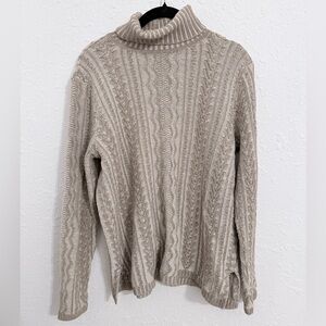 Eight Eight Eight Women's Cable Knit Turtleneck Sweater - Taupe